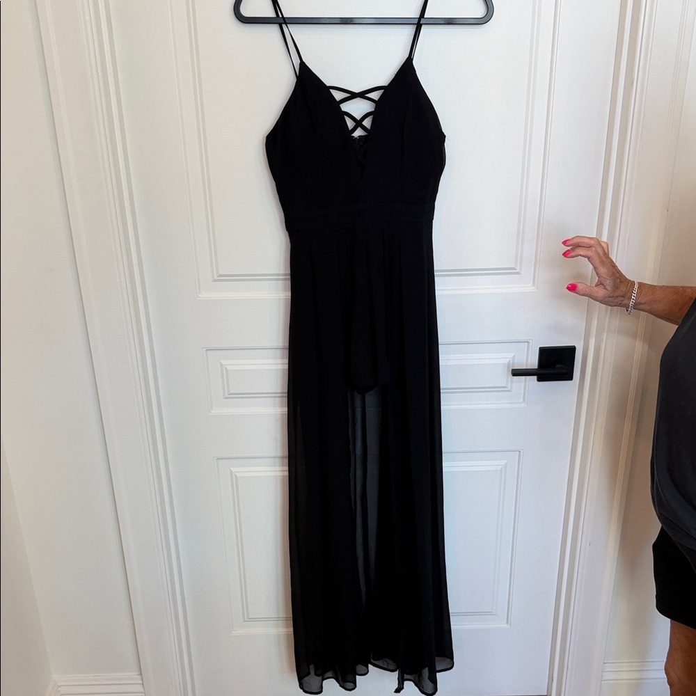 Miss Avenue Black romper Dress with Crisscross Straps